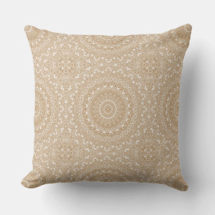 Kamelfärgad Mandala Mönsterdesign Kudde