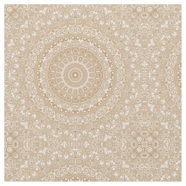 Kamelfärgad Mandala Mönsterdesign Tyg (Närbild)