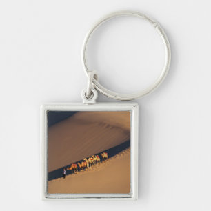 Kamelfölje i öknen, Dunhuang, Gansu Fyrkantig Silverfärgad Nyckelring