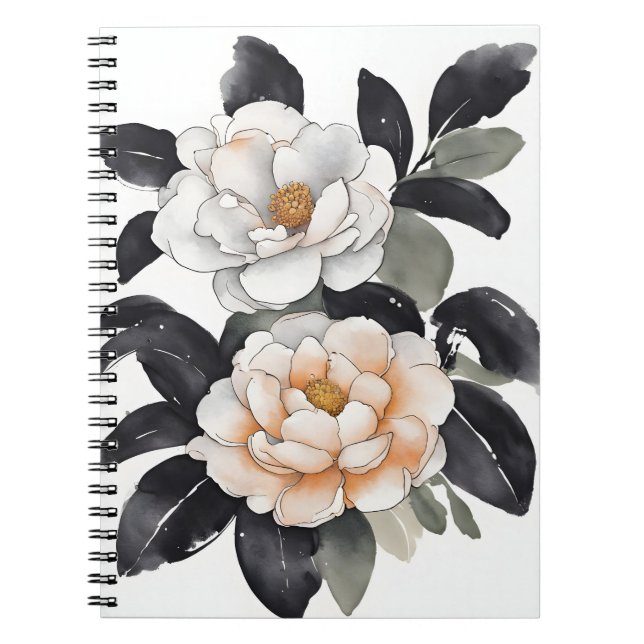 Kamelia - Akvarellblommor Anteckningsbok (Framsidan)