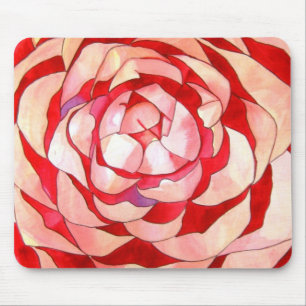 Kamelia blomma konstnärlig design i rosa musmatta