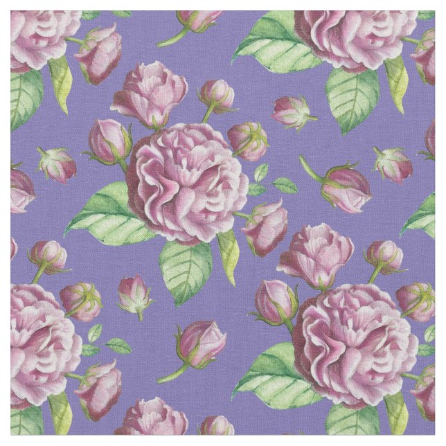 Kamelia Rosenträdgårdsblommor Tyg (Närbild)