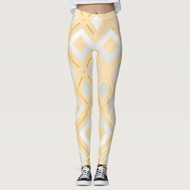 Kamelias geometriska Mönster 8 Leggings (Framsida)