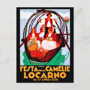 Kameliifestivalen, Locarno, Schweiz, vintage Vykort