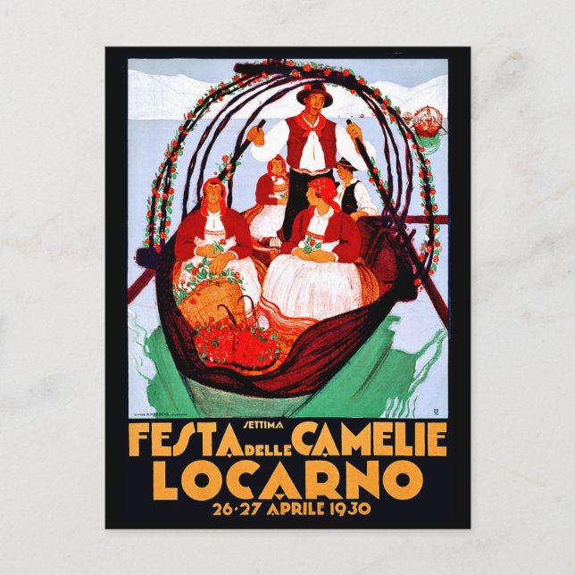 Kameliifestivalen, Locarno, Schweiz, vintage Vykort (Framsida)
