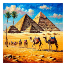 Kamelkaravan Egypten Väggkonst för Resor & Gåvor