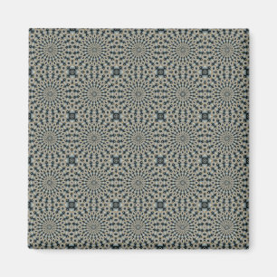 Kamellekalk och Grått-cirklar Tile Mönster Magnet