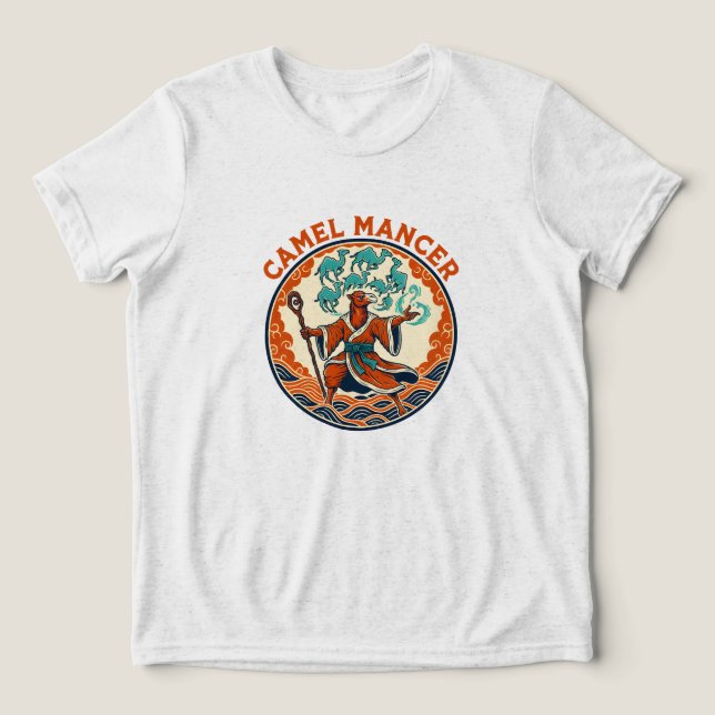 Kamelmagi Trollkarl Öken Fantasy Mystisk Konst T Shirt (Design Framsida)