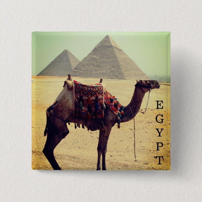 kamelpyramider för egypten knapp (Framsida)