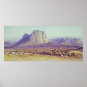 Kameltåg, Condessi, Mount Sinai, 1848 Poster