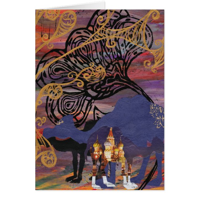 Kamelvärldskort Hälsningskort (Framsidan)