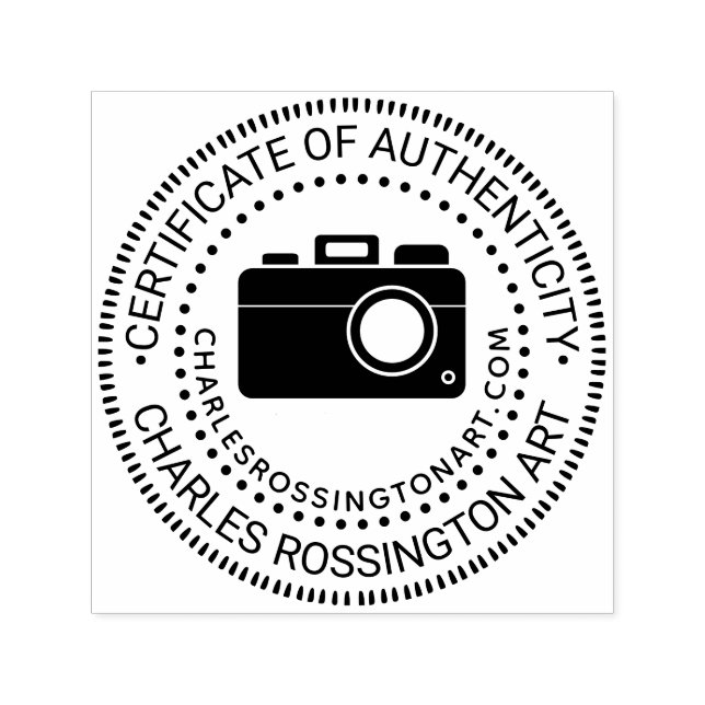 Kamera #2 “Autenticitetscertifikat” Namn URL Självfärgande Stämpel (Design)