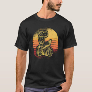 Kamera Bird Retro Sunset Aperture Lens Photos Phot T Shirt