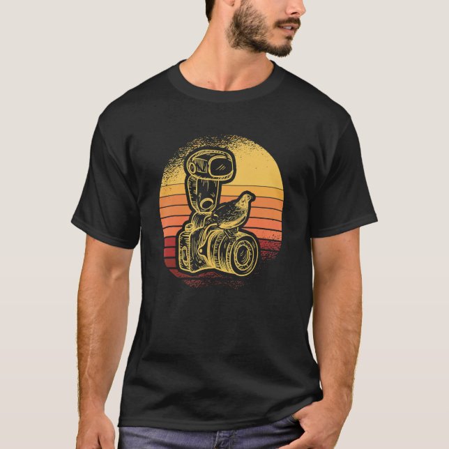 Kamera Bird Retro Sunset Aperture Lens Photos Phot T Shirt (Framsida)