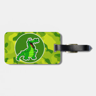 Kamera för äppelGrönt; Alligator, Gator Bagagebricka