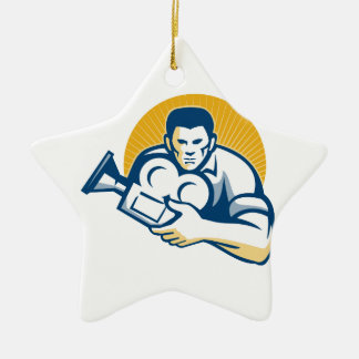 Kamera för film för Cameramanfilmdirektör Julgransprydnad Keramik