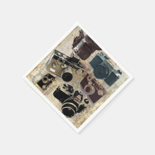 Kamera för vintage för Grungefotograffotografi Pappersservett