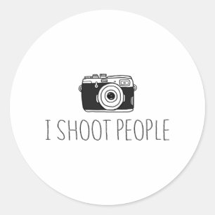 Kamera I Shoot People Shirt Camera Älskare Humor Runt Klistermärke