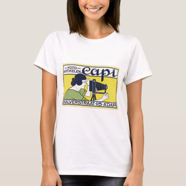 Kamera Kvinna, Fotograf, Van Caspel T Shirt (Framsida)