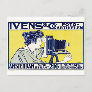 Kamera Kvinna, Fotograf, Van Caspel Vykort
