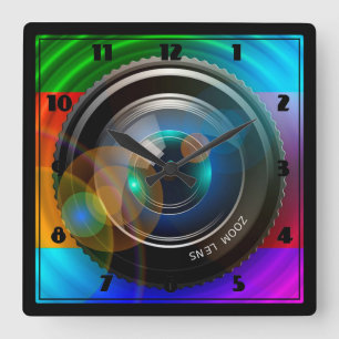 Kamera Lens Fyrkantig Klocka