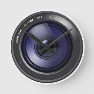 Kamera Lens Rund Klocka