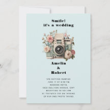 Kamera med blommor Retro Pastell Bild Bröllop