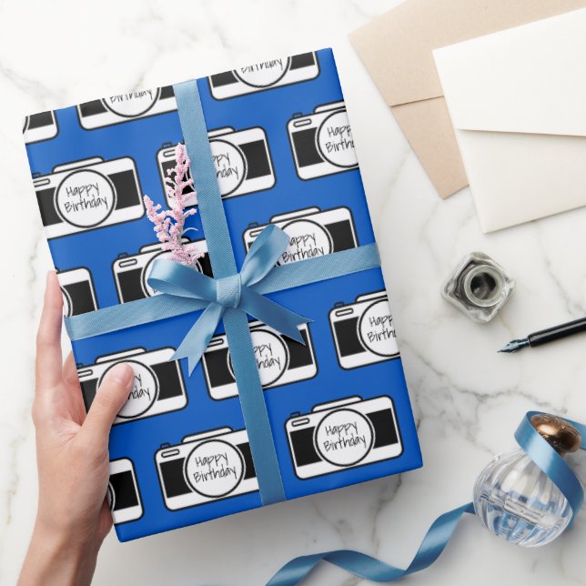 Kamera med födelsedagstext presentpapper (Gifting)