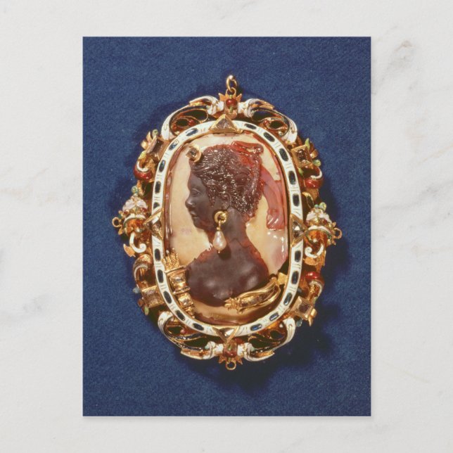 Kamera med profilhuvudet vykort (Framsida)