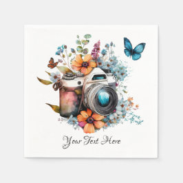 Kamera på en bukett med fjäril pappersservett