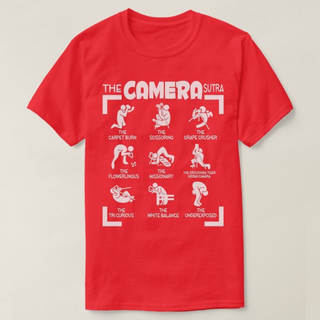 Kamera Sutra Funny Photograf  T Shirt (Design framsida)