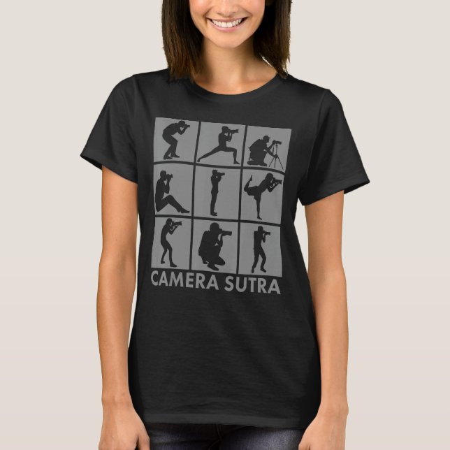 Kamera Sutra Photograf Camera T Shirt (Framsida)