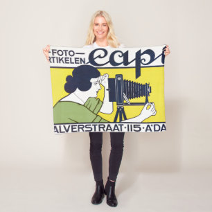Kamera Woman, fotograf, Van Caspel Fleecefilt