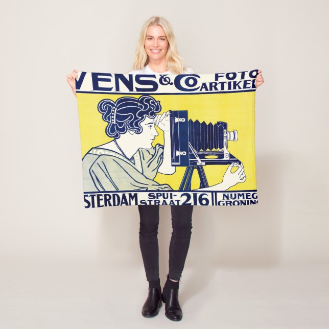 Kamera Woman, fotograf, Van Caspel Fleecefilt (På plats)