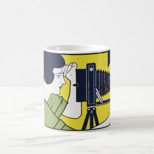 Kamera Woman, fotograf, Van Caspel Kaffemugg
