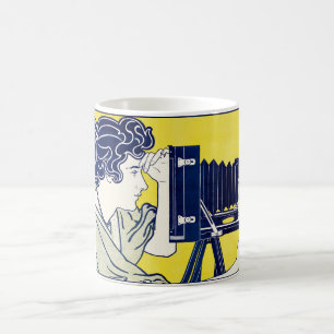 Kamera Woman, fotograf, Van Caspel Kaffemugg