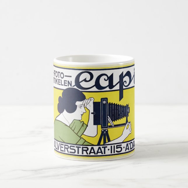 Kamera Woman, fotograf, Van Caspel Kaffemugg (Center)
