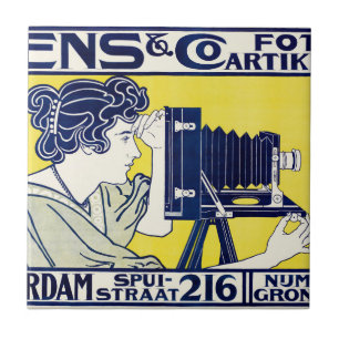 Kamera Woman, fotograf, Van Caspel Kakelplatta