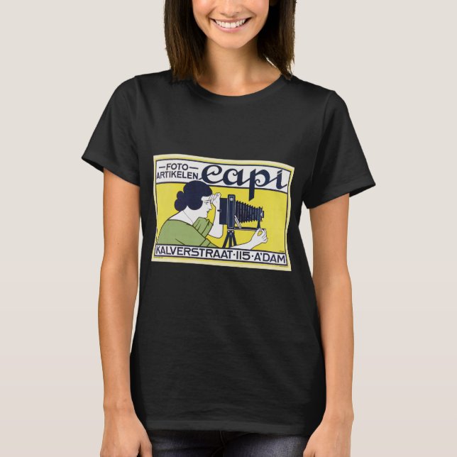 Kamera Woman, fotograf, Van Caspel T Shirt (Framsida)