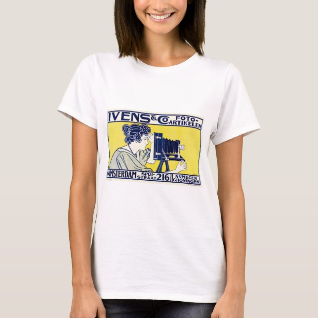 Kamera Woman, fotograf, Van Caspel T Shirt (Framsida)