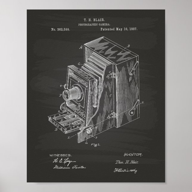 Kameraapparat 1887 Patentkonst - kretskort Poster (Framsidan)