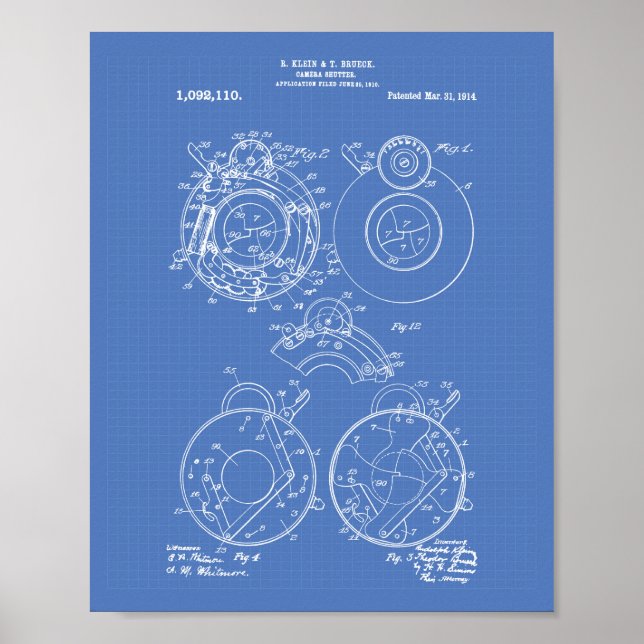 Kamerabaltare 1914 Patentbild Poster (Framsidan)
