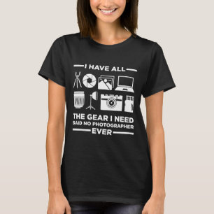Kameragearinets F-stopp för fotokameraman T Shirt
