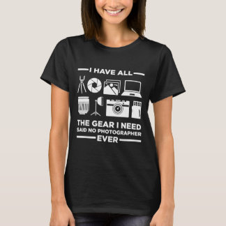Kameragearinets F-stopp för fotokameraman T Shirt