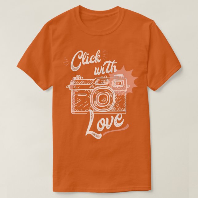 Kameraklicka med kärlek för fotografer t shirt (Design framsida)