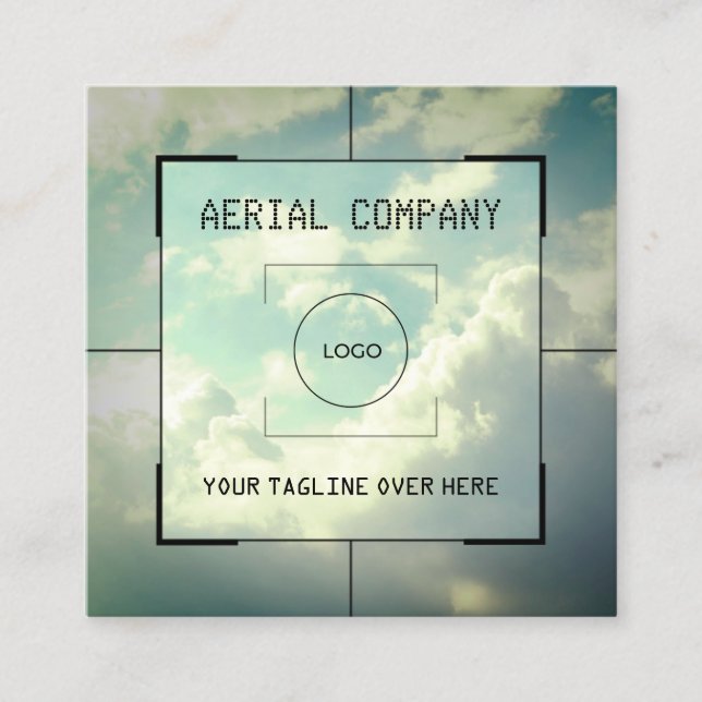 Kameramål för himlar drone  fyrkantigt visitkort (Framsida)