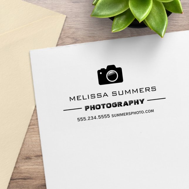 Kameramotografi - Kontaktinformation för fotoskriv Stämpel (Skapare uppladdad)