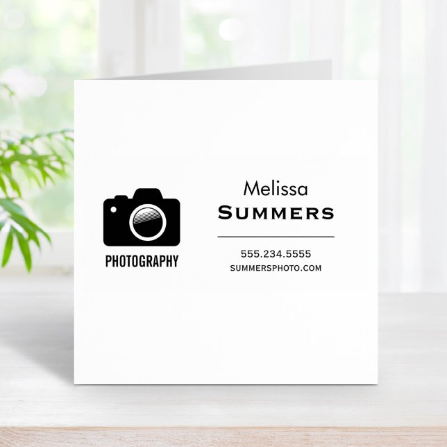 Kameramotografi - Kontaktinformation för fotoskriv Stämpel (Skapare uppladdad)