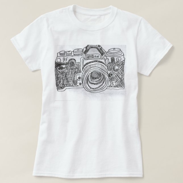 Kameran fodrar teckningen tee (Design framsida)