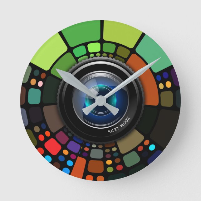 Kamerans zoomningslins rund klocka (Framsida)